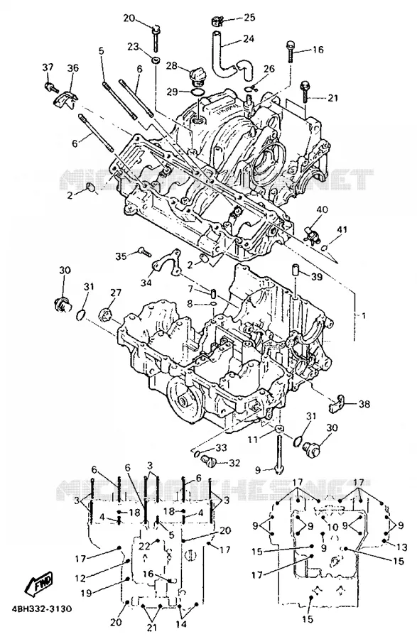 CRANKCASE Yamaha MOTO 1000 1998 GTS  GTS1000
