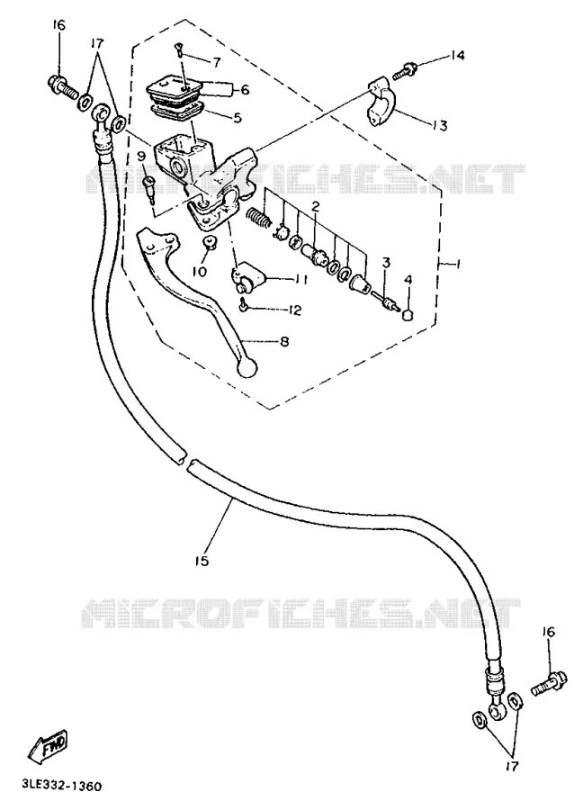 CLUTCH MASTER CYLINDER Yamaha MOTO 1000 1993 GTS ABS  GTS1000A