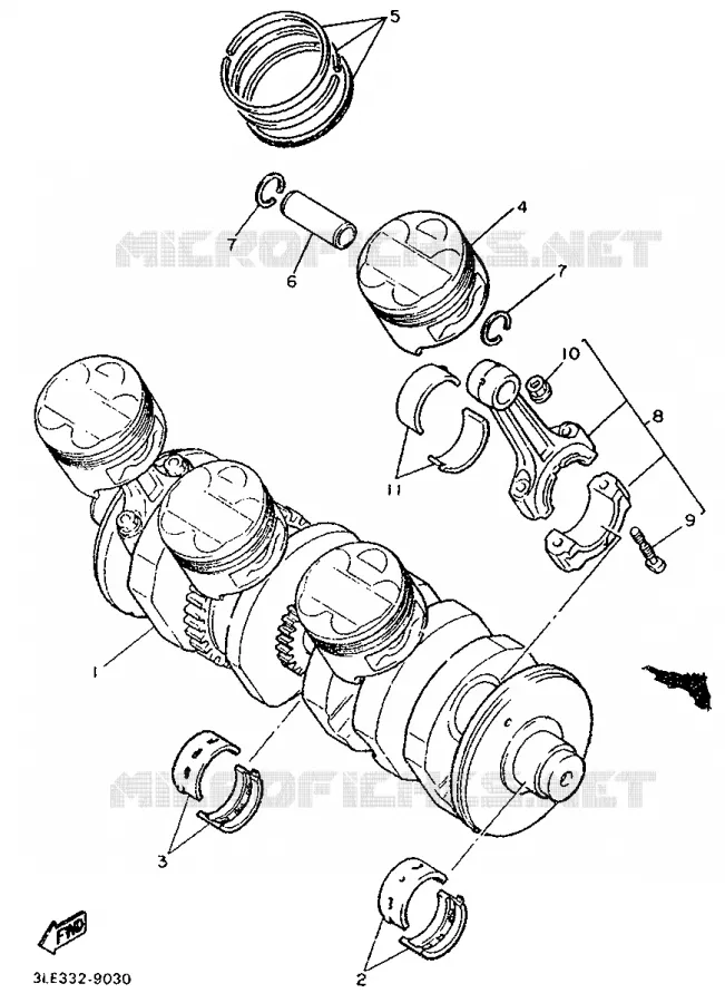 CRANKSHAFT / PISTON Yamaha MOTO 1000 1993 GTS ABS  GTS1000A