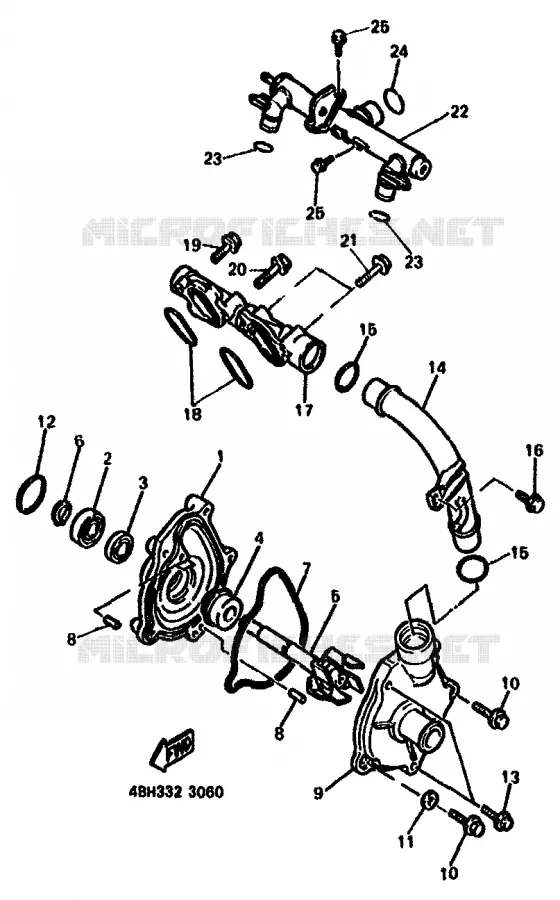 WATERPUMP / HOSES Yamaha MOTO 1000 1994 GTS ABS  GTS1000A