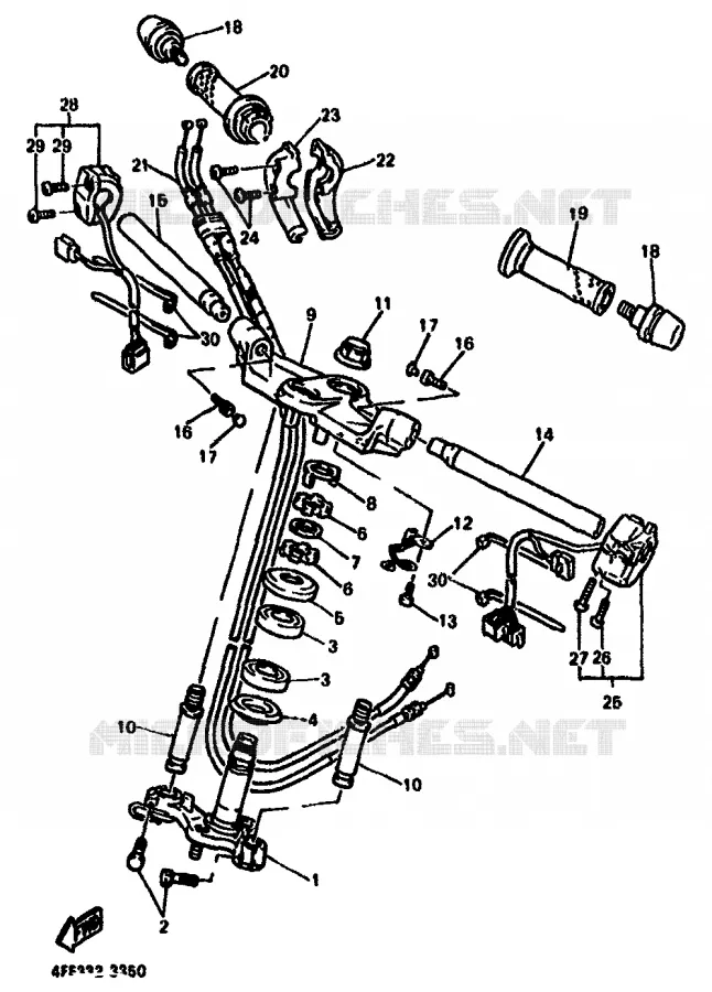 HANDLEBAR & CABLES Yamaha MOTO 1000 1994 GTS ABS  GTS1000A