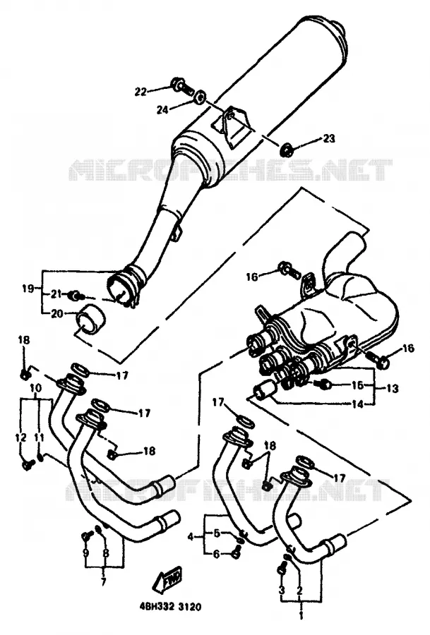 EXHAUST Yamaha MOTO 1000 1994 GTS ABS  GTS1000A