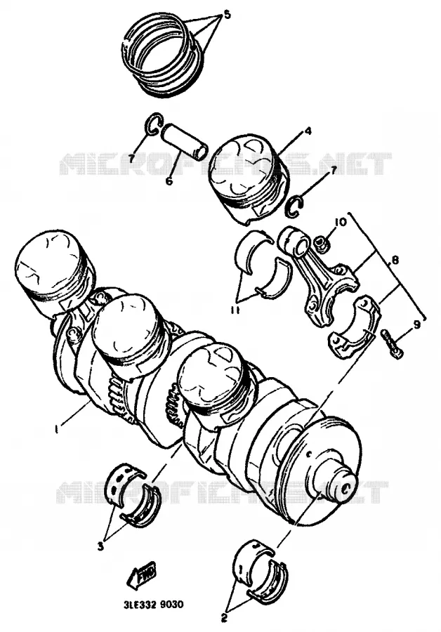 CRANKSHAFT / PISTON Yamaha MOTO 1000 1994 GTS ABS  GTS1000A