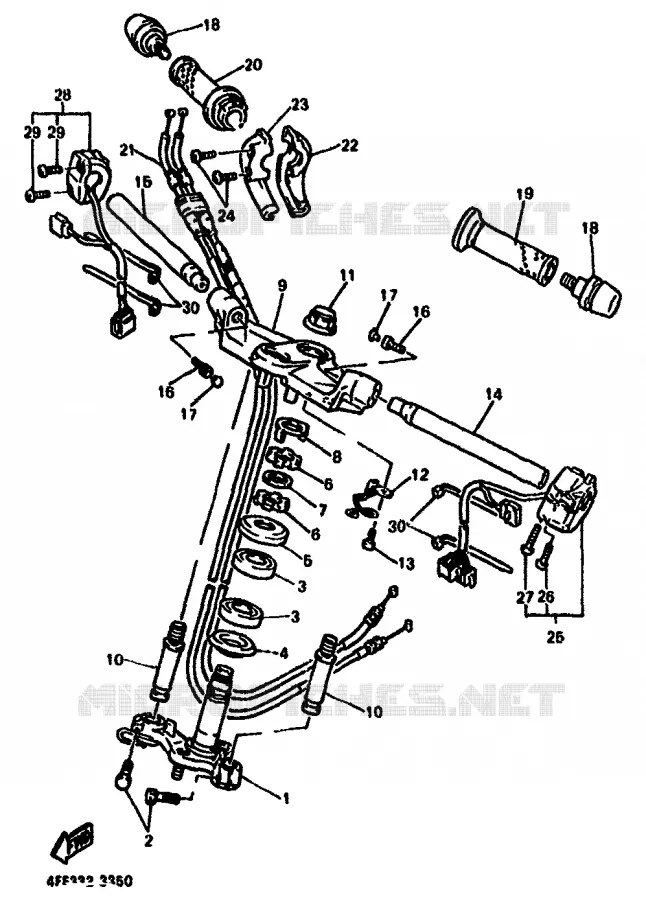 HANDLEBAR & CABLES Yamaha MOTO 1000 1994 GTS ABS  GTS1000A