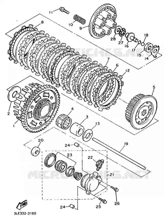 STARTER CLUTCH Yamaha MOTO 1000 1998 GTS ABS  GTS1000A