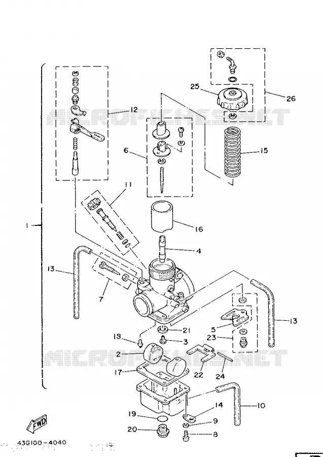 CARBURETOR Yamaha MOTO 200 1986 IT  IT200