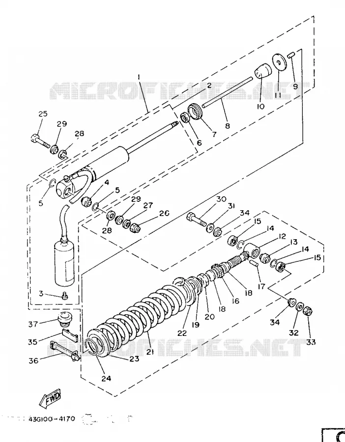 REAR SHOCK ABSORBER Yamaha MOTO 200 1986 IT  IT200