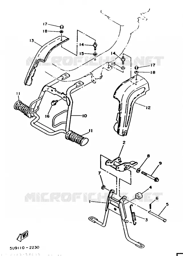 STAND / FOOTREST Yamaha SCOOTER 50 1992 MACHG  MA50M