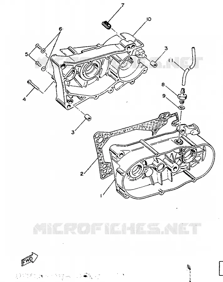 CRANKCASE Yamaha SCOOTER 50 1986 Autres modeles  ME50