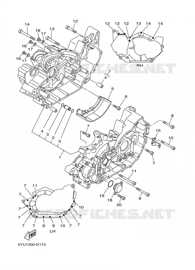 CRANKCASE Yamaha MOTO 1700 2006 MT01  MT01