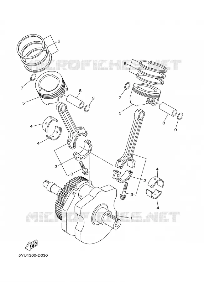 CRANKSHAFT / PISTON Yamaha MOTO 1700 2007 MT01  MT01