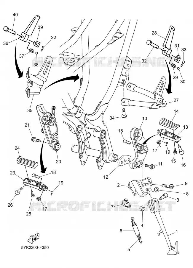 STAND / FOOTREST Yamaha MOTO 660 2008 MT03  MT03