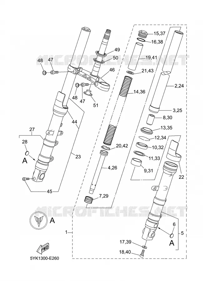 FRONT FORK Yamaha MOTO 660 2008 MT03  MT03