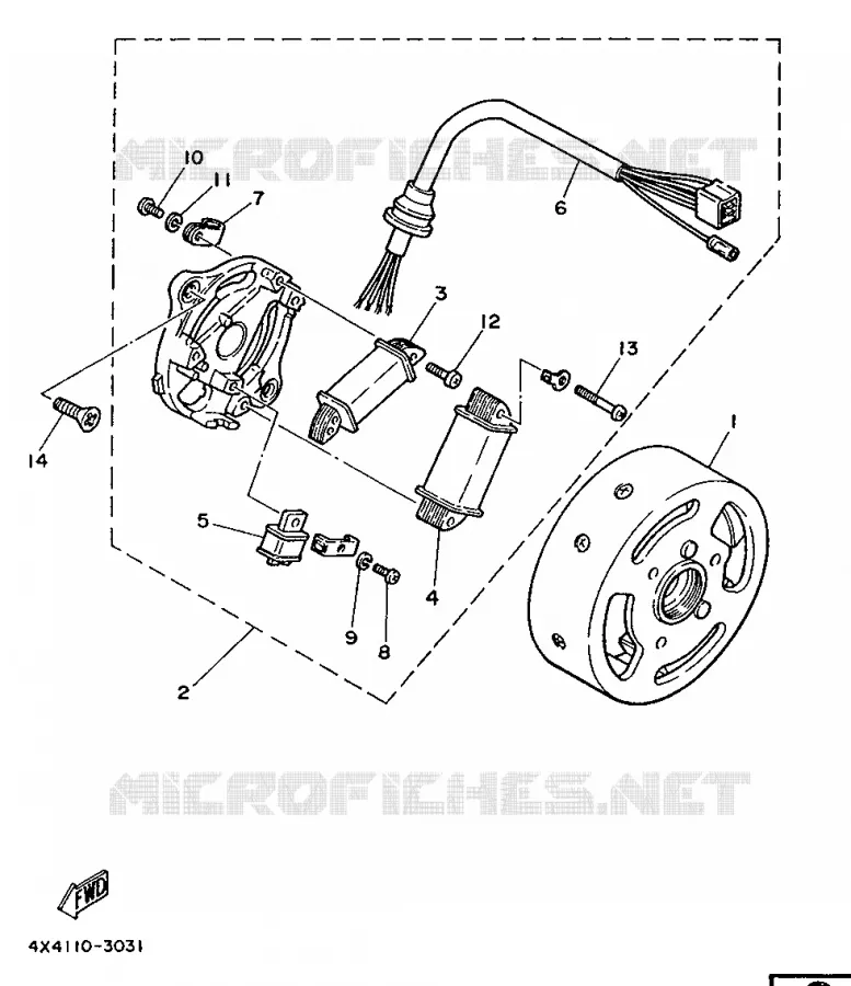 IGNITION Yamaha MOTO 50 1988 PW  PW50
