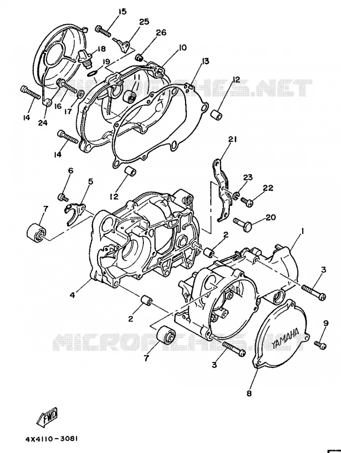 CRANKCASE Yamaha MOTO 50 1988 PW  PW50