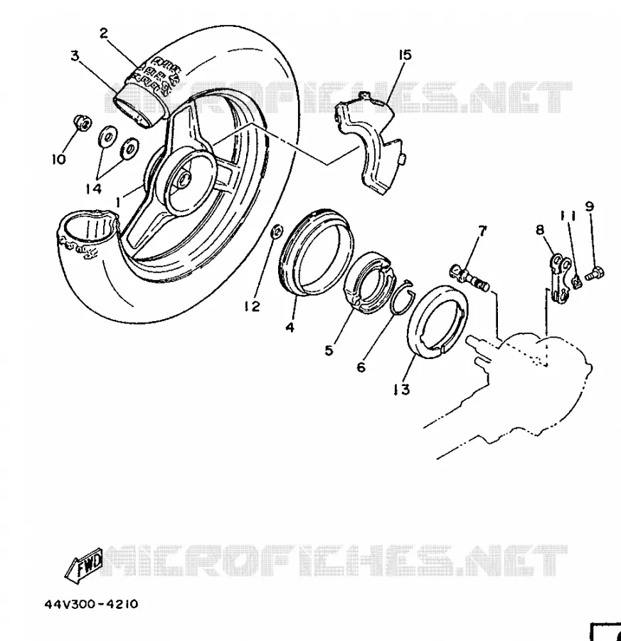 REAR WHEEL Yamaha MOTO 50 1988 PW  PW50