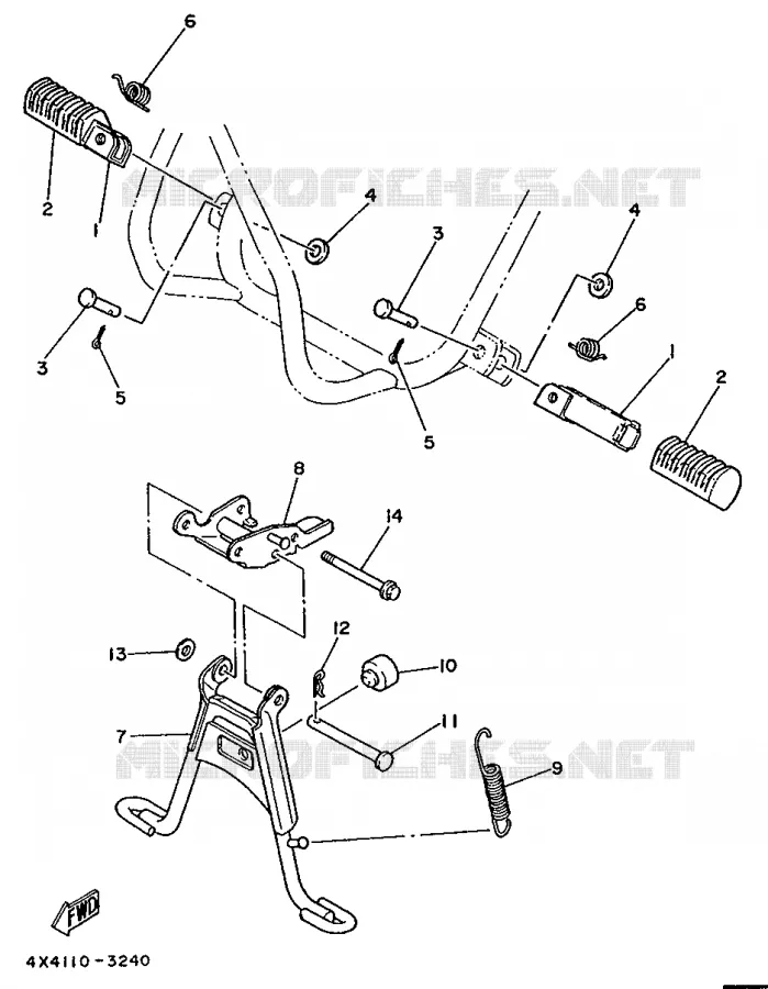 STAND / FOOTREST Yamaha MOTO 50 1988 PW  PW50