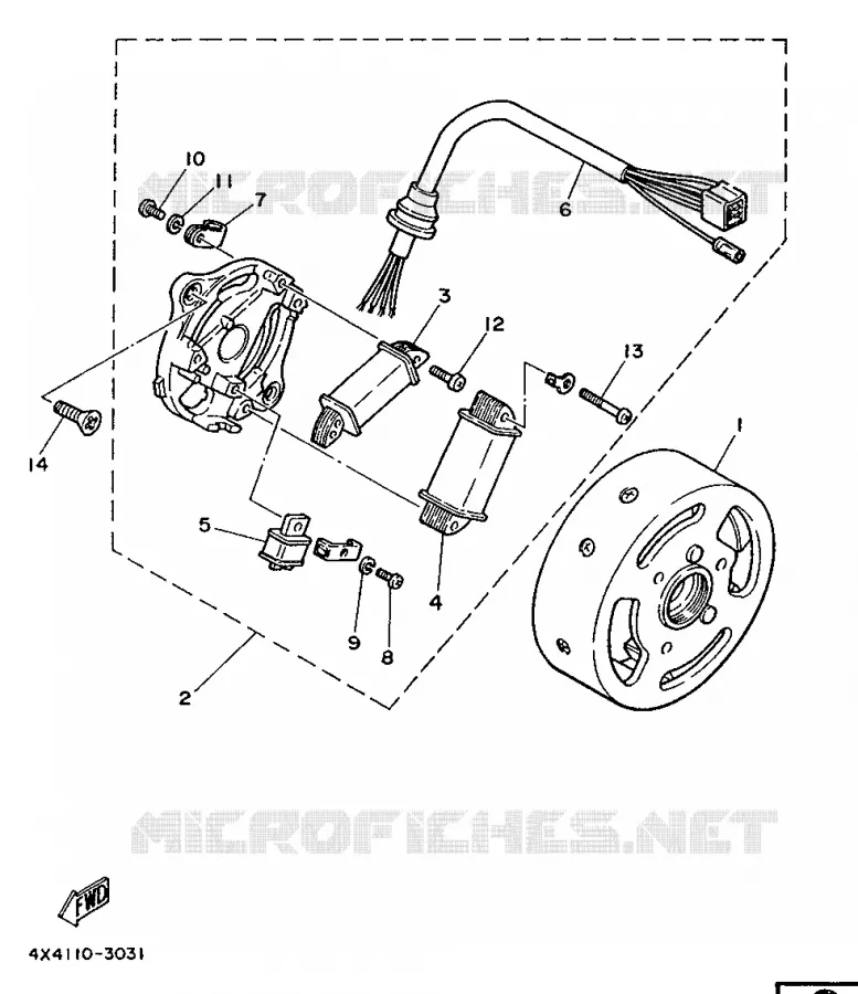 IGNITION Yamaha MOTO 50 1988 PW  PW50
