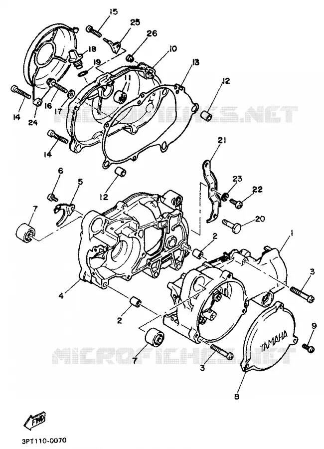 CRANKCASE Yamaha MOTO 50 1990 PW  PW50