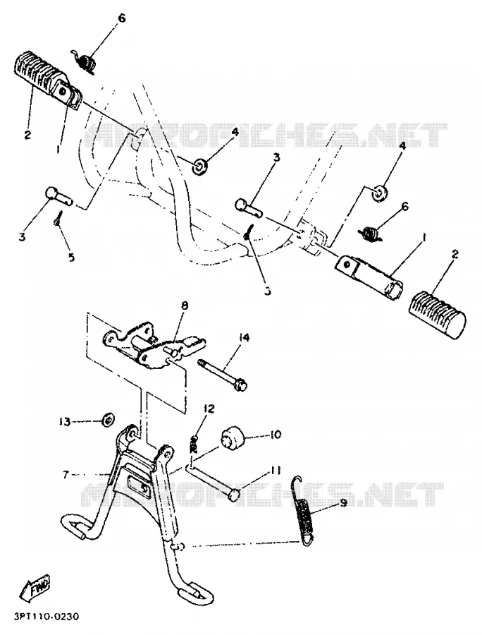 STAND / FOOTREST Yamaha MOTO 50 1991 PW  PW50
