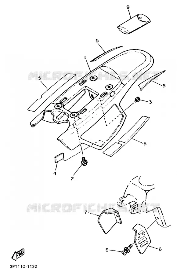 SIDE COVER Yamaha MOTO 50 1991 PW  PW50