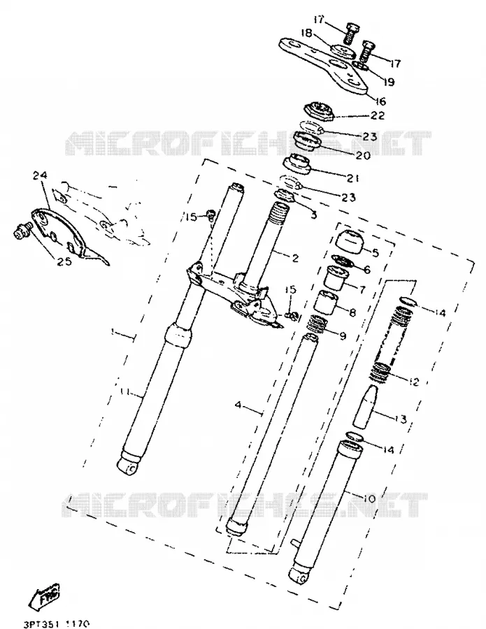 FRONT FORK Yamaha MOTO 50 1995 PW  PW50
