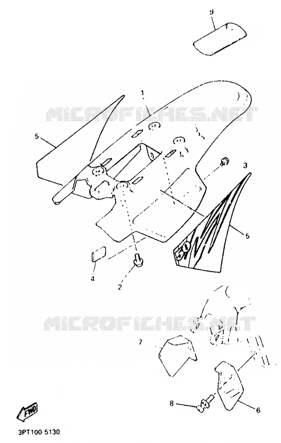 SIDE COVER - OIL TANK Yamaha MOTO 50 1995 PW  PW50