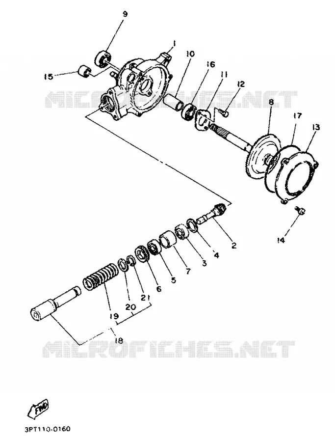 FINAL DRIVE SHAFT / GEAR COUPLING Yamaha MOTO 50 1995 PW  PW50