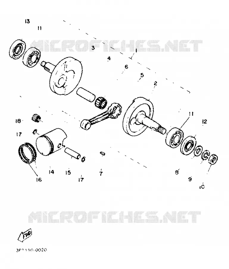 CRANKSHAFT / PISTON Yamaha MOTO 50 1997 PW  PW50
