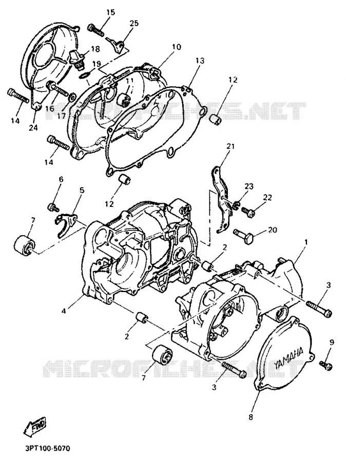 CRANKCASE Yamaha MOTO 50 1997 PW  PW50