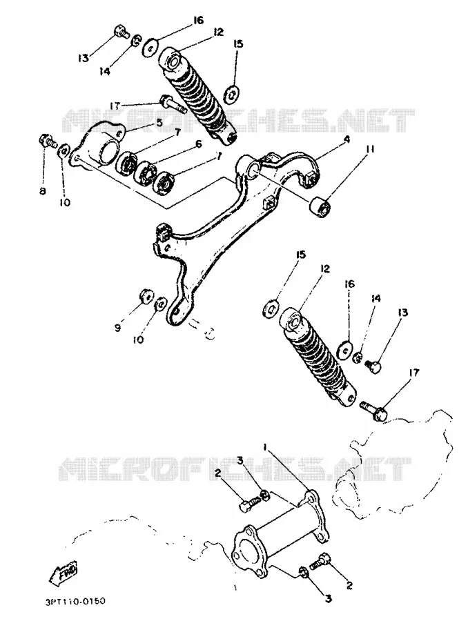 SWINGARM / SHOCK ABSORBER Yamaha MOTO 50 1997 PW  PW50