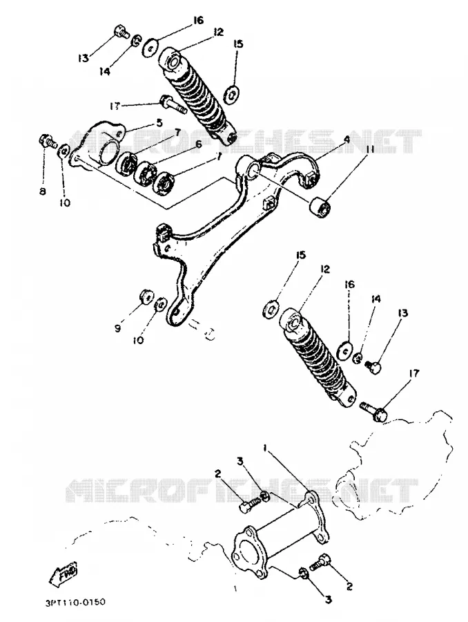 REAR SHOCK ABSORBER / SWINGARM Yamaha MOTO 50 1998 PW  PW50