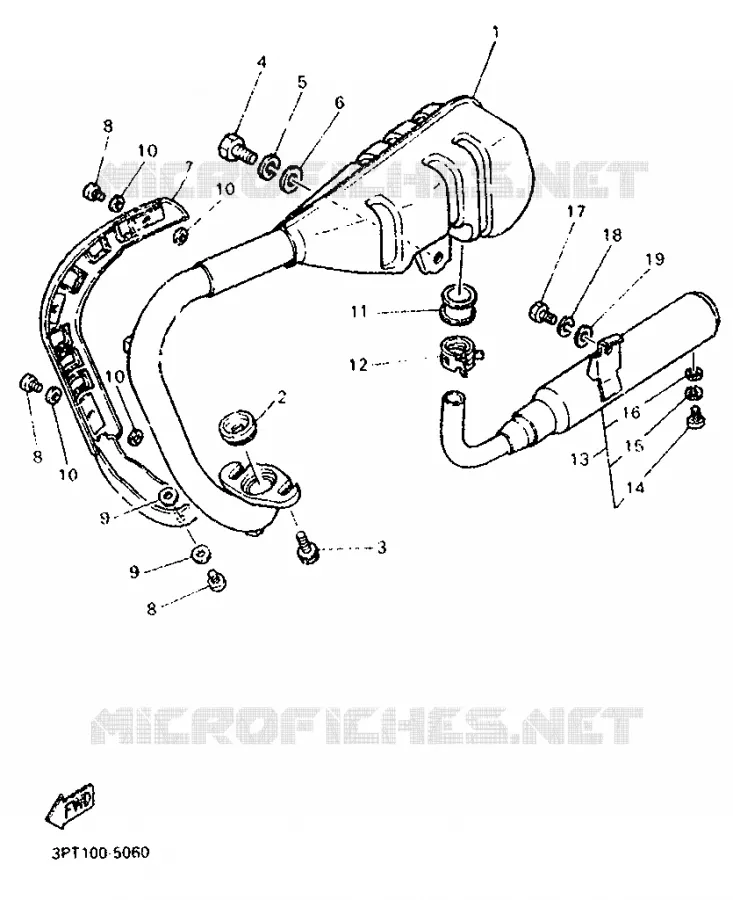 EXHAUST Yamaha MOTO 50 1998 PW  PW50