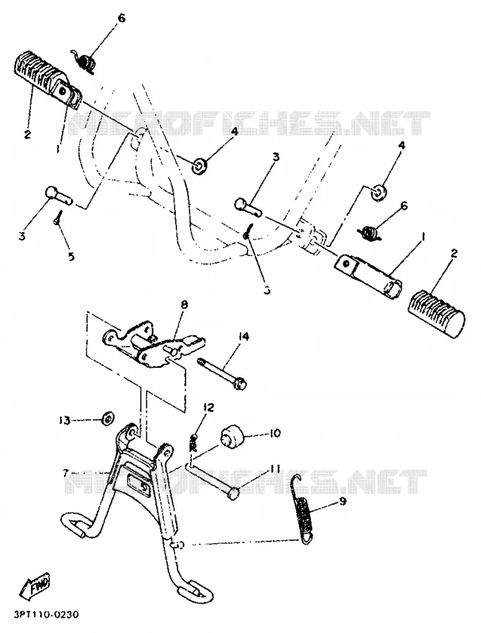 STAND / FOOTREST Yamaha MOTO 50 1998 PW  PW50