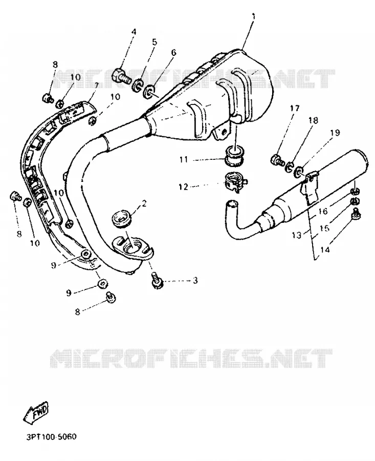 EXHAUST Yamaha MOTO 50 1998 PW  PW50