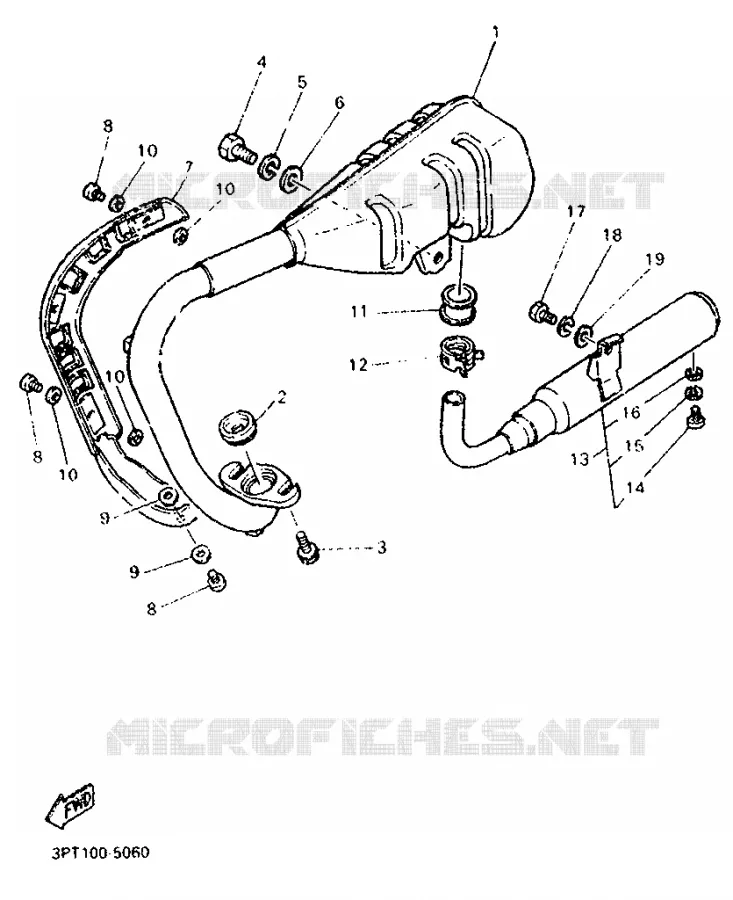 EXHAUST Yamaha MOTO 50 1998 PW  PW50