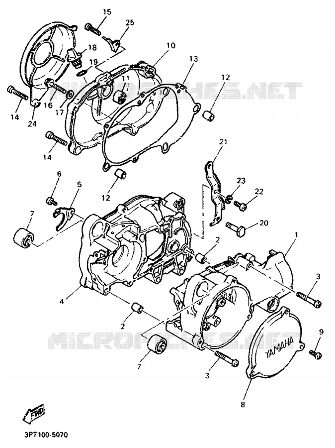 CRANKCASE Yamaha MOTO 50 1998 PW  PW50