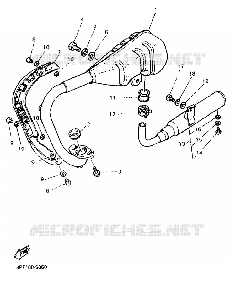 EXHAUST Yamaha MOTO 50 1999 PW  PW50