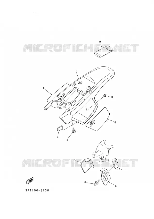 SIDE COVER Yamaha MOTO 50 2000 PW  PW50