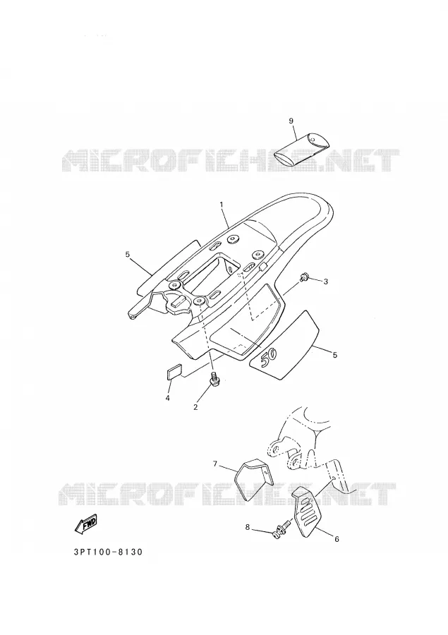 SIDE COVER Yamaha MOTO 50 2002 PW  PW50