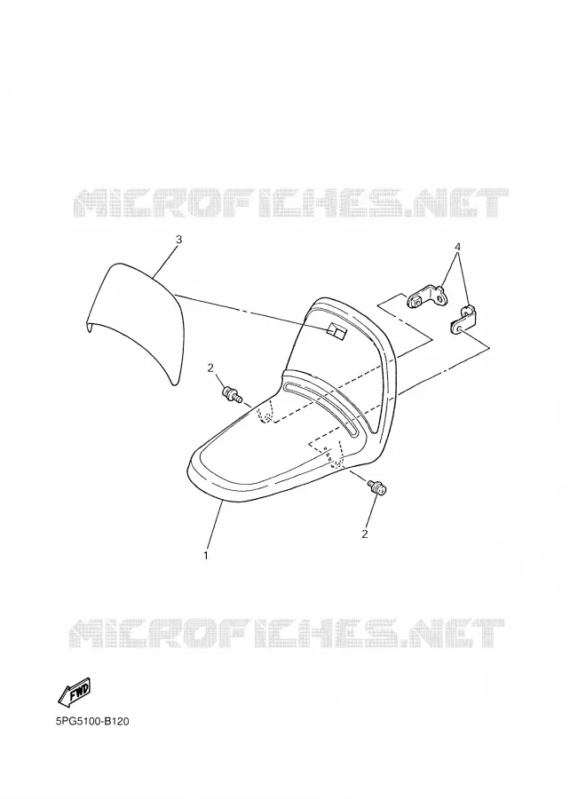 FRONT FENDER Yamaha MOTO 50 2003 PW  PW50