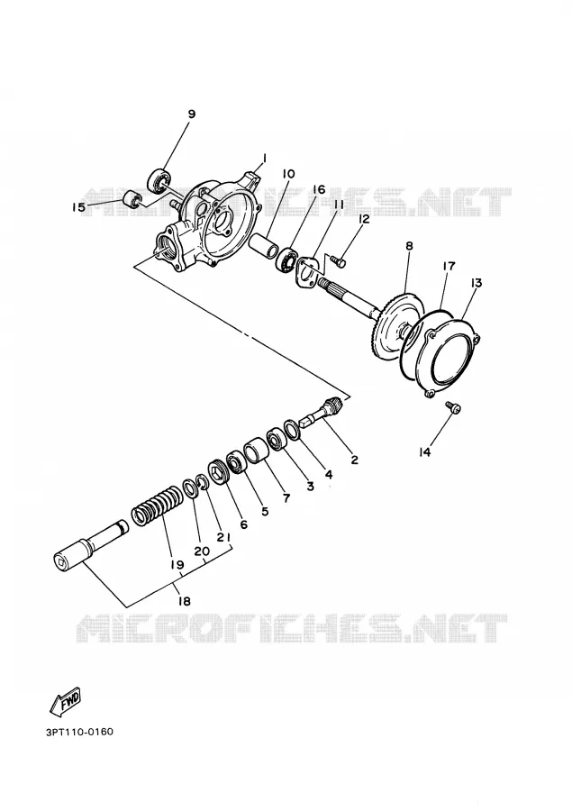 FINAL DRIVE SHAFT / GEAR COUPLING Yamaha MOTO 50 2006 PW  PW50