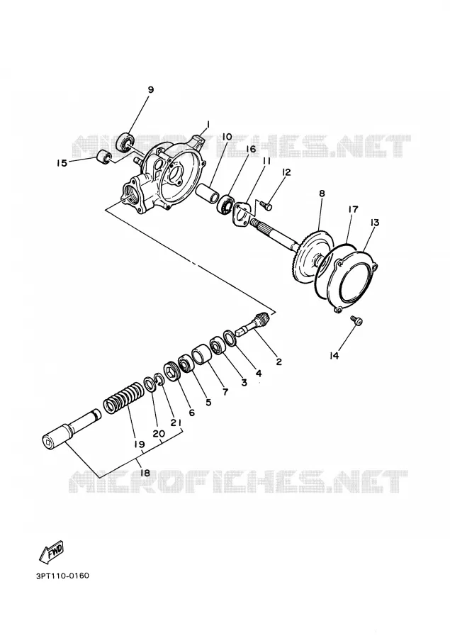 FINAL DRIVE SHAFT / GEAR COUPLING Yamaha MOTO 50 2007 PW  PW50