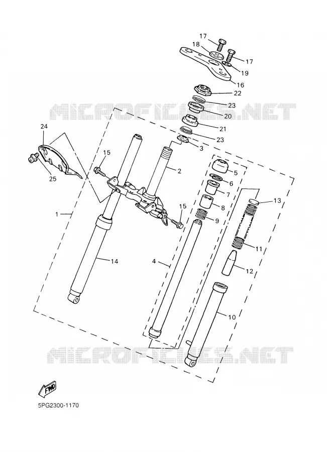 FRONT FORK Yamaha MOTO 50 2007 PW  PW50