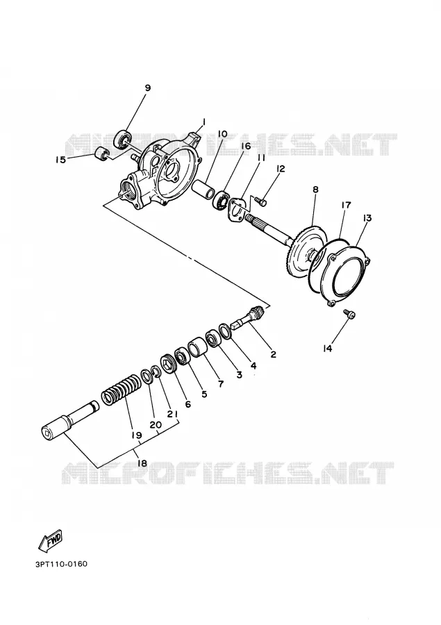 FINAL DRIVE SHAFT / GEAR COUPLING Yamaha MOTO 50 2008 PW  PW50