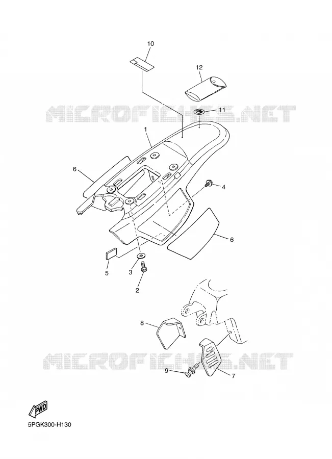 SIDE COVER Yamaha MOTO 50 2009 PW  PW50
