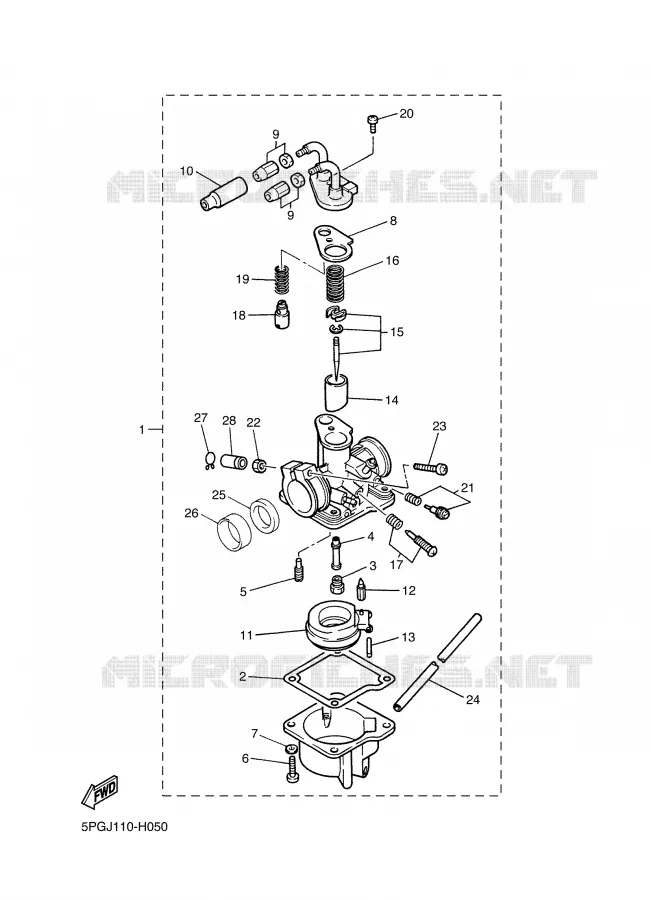 CARBURETOR Yamaha MOTO 50 2009 PW  PW50Y