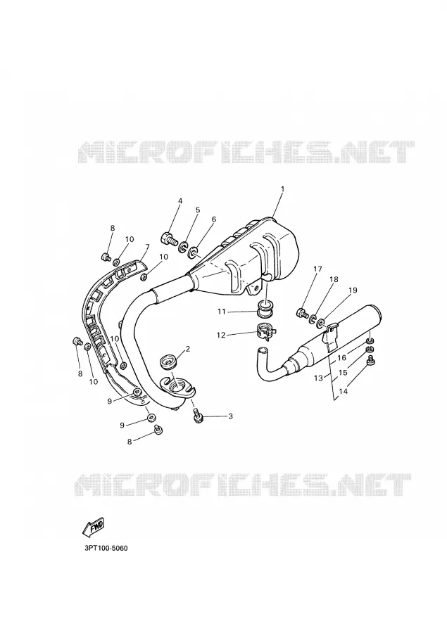 EXHAUST Yamaha MOTO 50 2009 PW  PW50Y