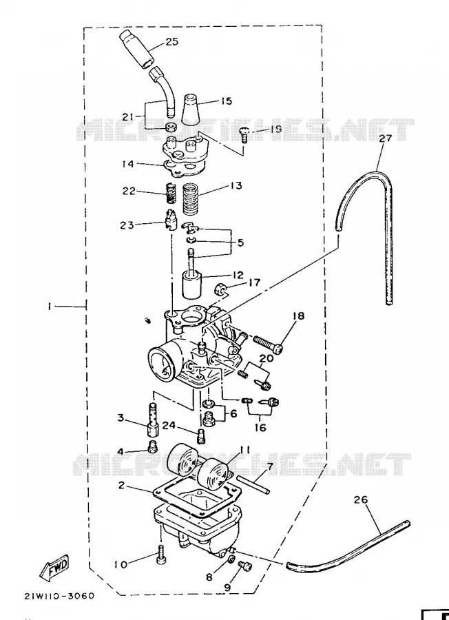 CARBURETOR Yamaha MOTO 80 1986 PW  PW80
