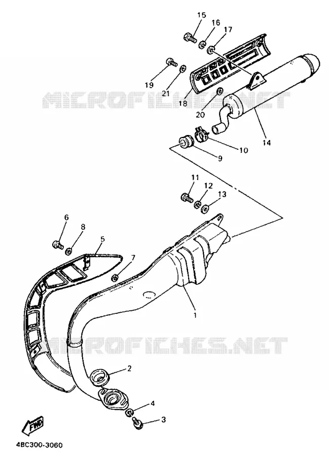 EXHAUST Yamaha MOTO 80 1993 PW  PW80